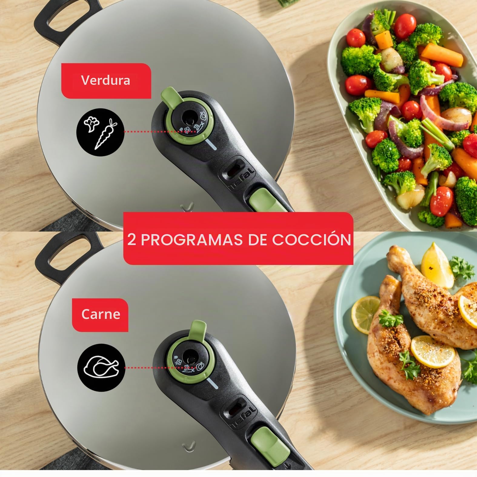 Tefal Secure 5 Trendy Snelkookpan - 6 litros - Met stoommand (P2580702)