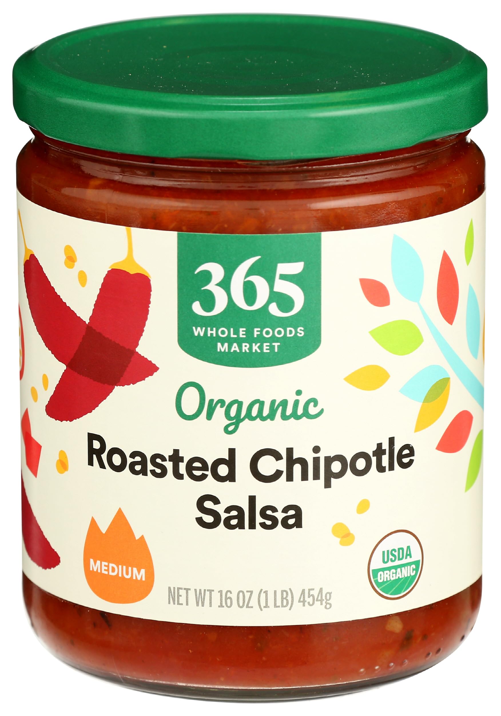 365 by Whole Foods Market, Organic Roasted Chipotle Salsa, 16 Ounce