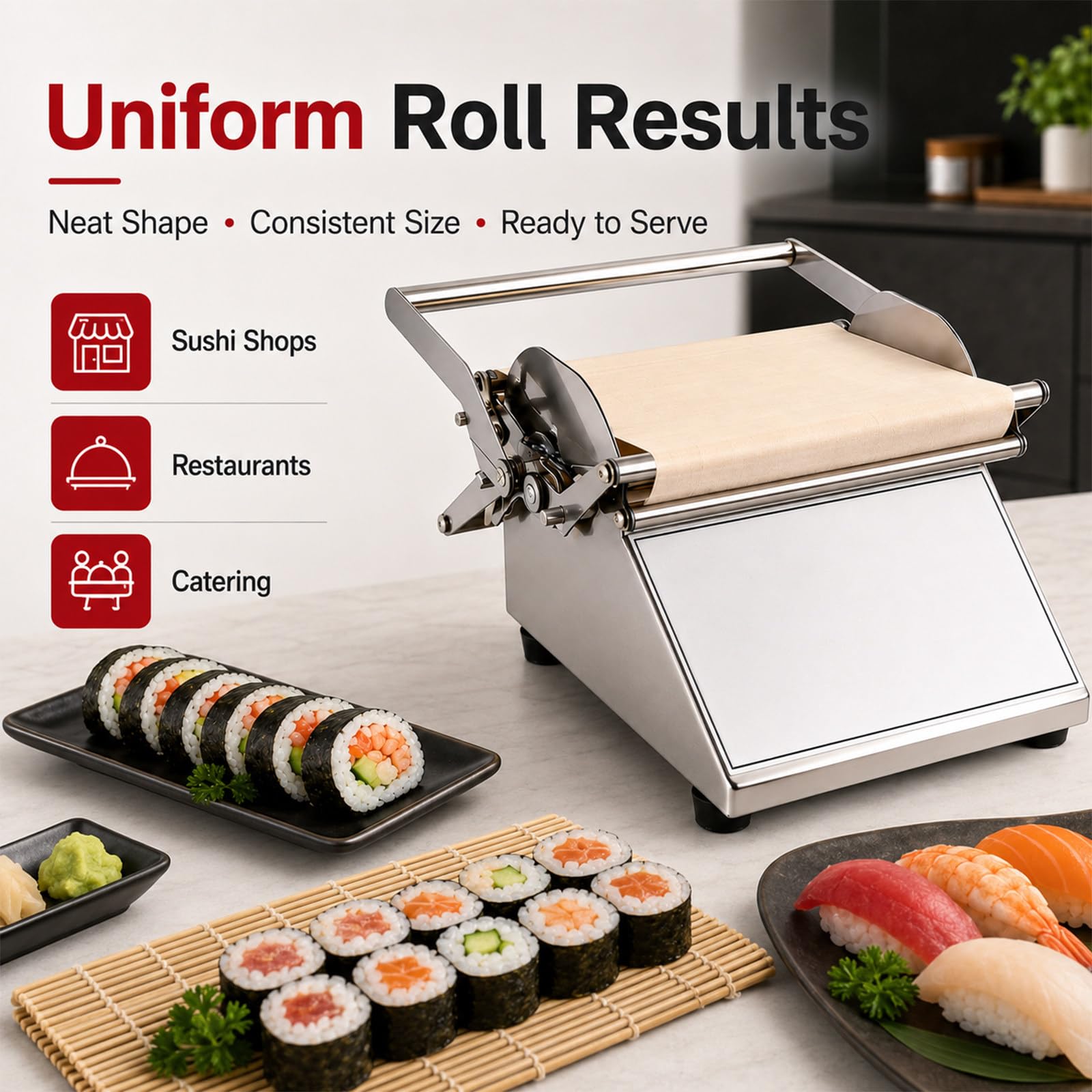Manuelle Sushi-Rollmaschine für runde Sushi-Teigtaschen