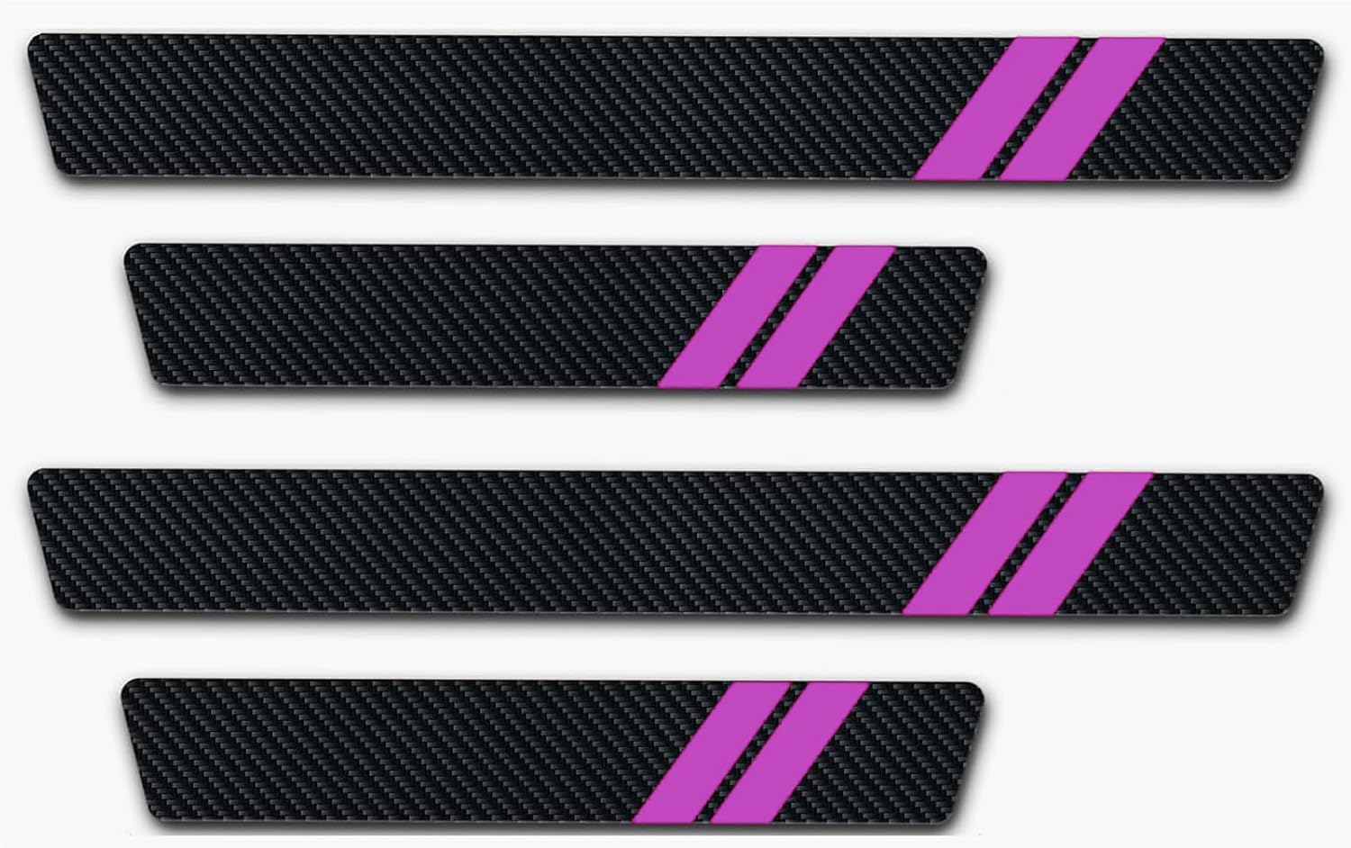 Door Sill Protector for Camaro rs Accessories Car Door Entry Guard Sill Protector with Plastic Scraper Carbon Fiber Leather Threshold Stickers（Red, 4PCS） (Min-MKT-RS)