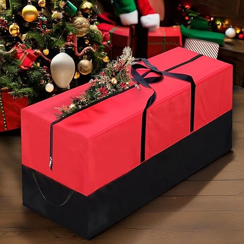 Miniatura 3 de Bolsa de almacenamiento para árbol de Navidad, se adapta a árboles artificiales de hasta 10 pies de alto, caja de almacenamiento resistente con asas