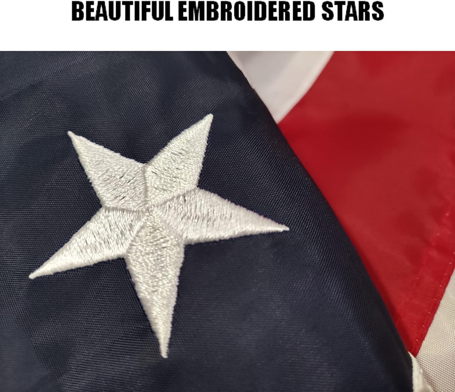 American Flag 5x8 Outdoor - Heavy Duty US American flags for outside 5x8 Ft with Embroidered Stars Sewn Stripes USA Flags Long Lasting with 2 Brass Grommets