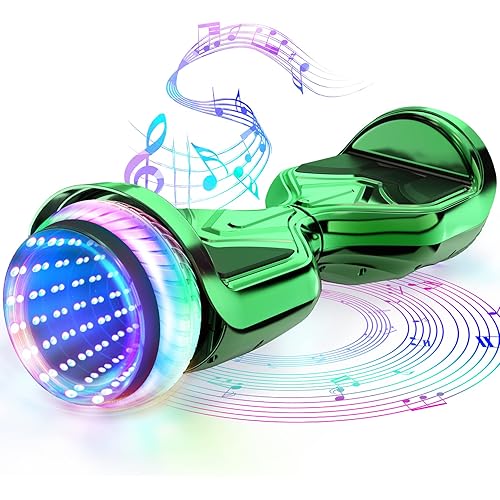 jolege 6.5" Hoverboard for Kids, Infinity Wheel, Transparent Flashing LED Light Hoverboard, Self Balancing Scooter with Built-in Balance Technology
