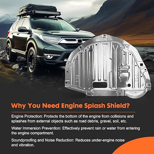 Miniatura 4 de KAKSEY Tapa inferior del motor 1 unid para Honda CR-V EX EX-L 2017 2018 2019 2020 Protector contra salpicaduras del motor debajo del tablero de