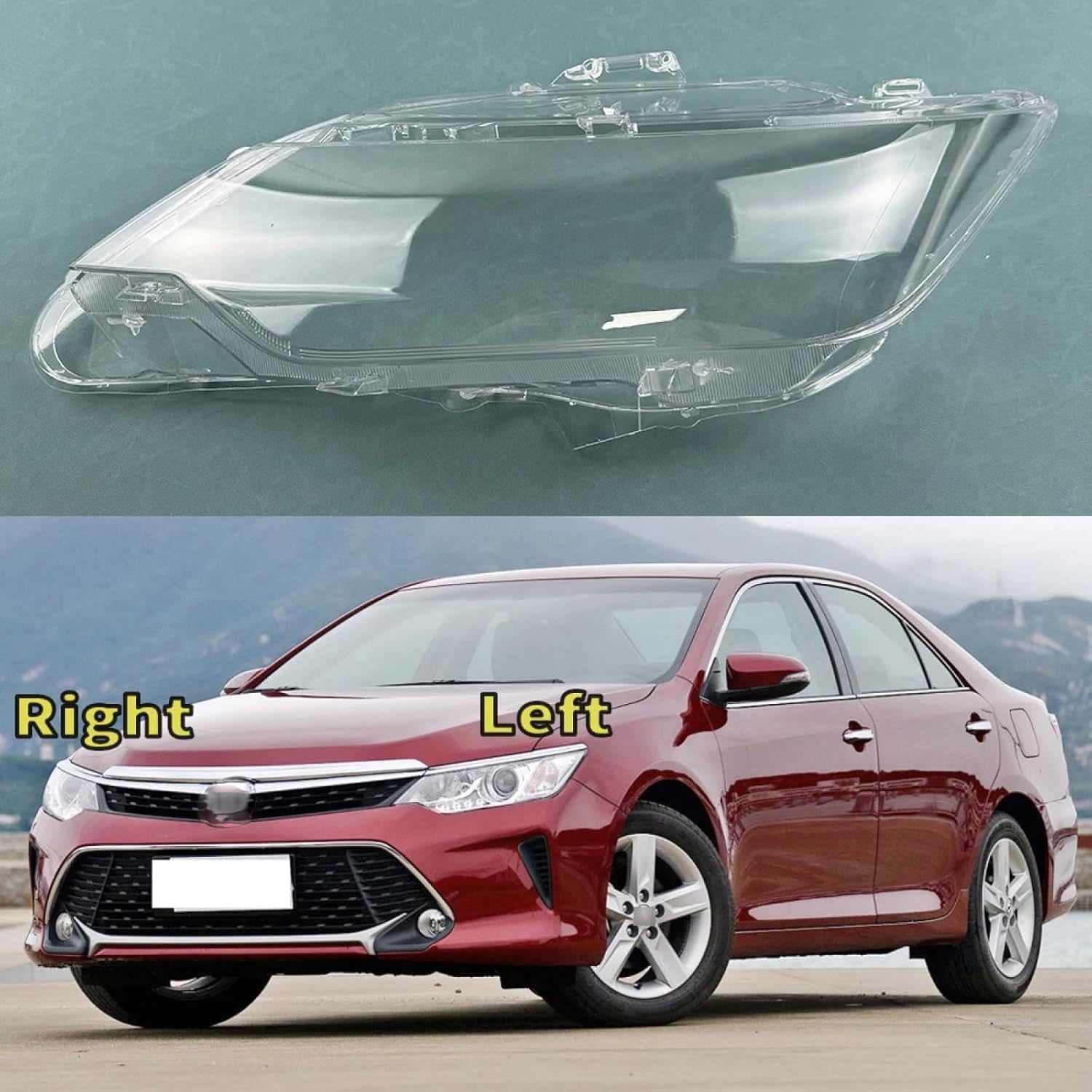Car Headlight Cover for Toyota Camry 2015 2016 2017, Transparent Front Headlight Shell Headlamp Lens Cover Lamp Shade Replacement, Car Accessories,A Pair