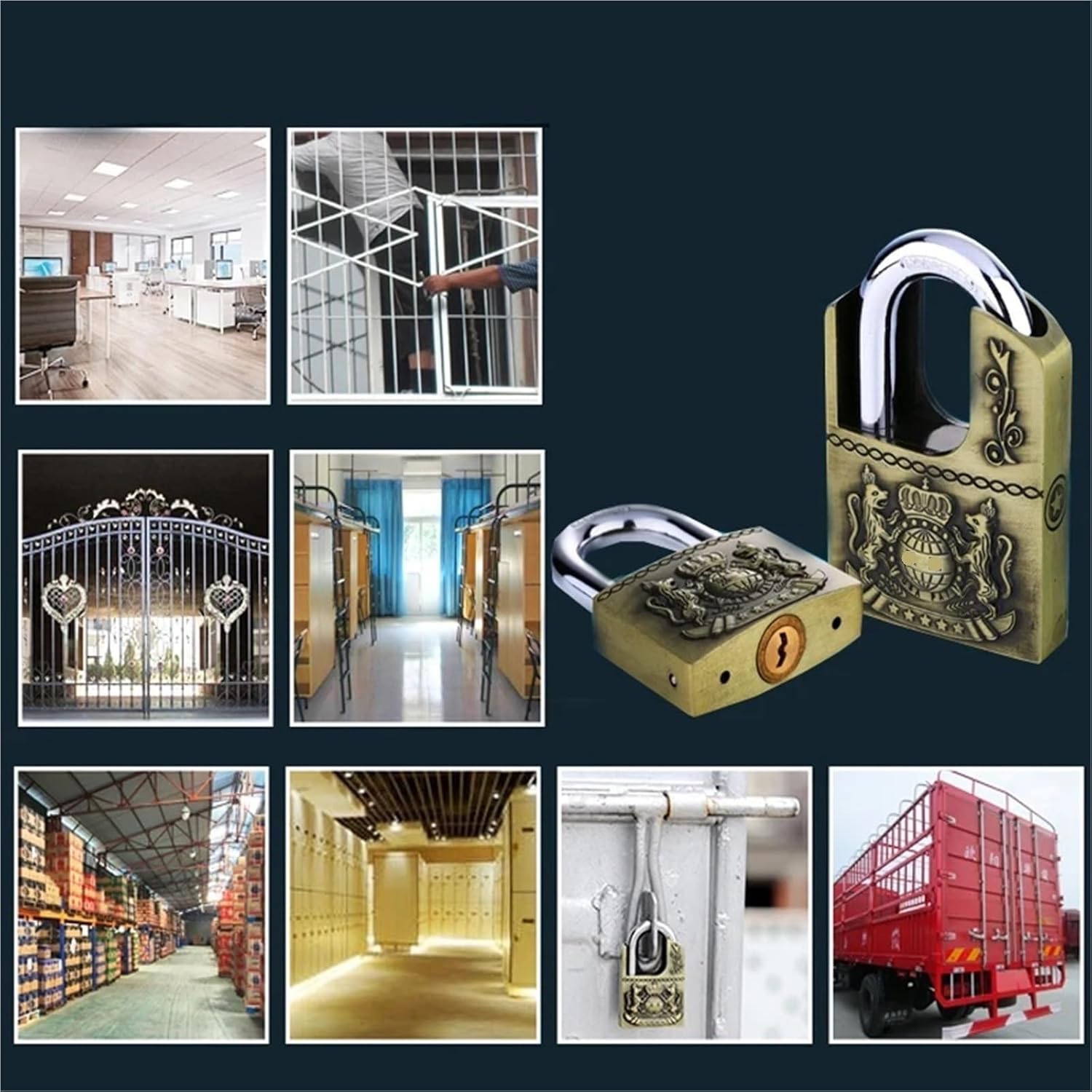 Antique Padlock Key Lock for Garden Gate Home Door Warehouse Car Jewelry Box Cabinet Drawer Locker MS539 1Pcs(50mm Key Different)