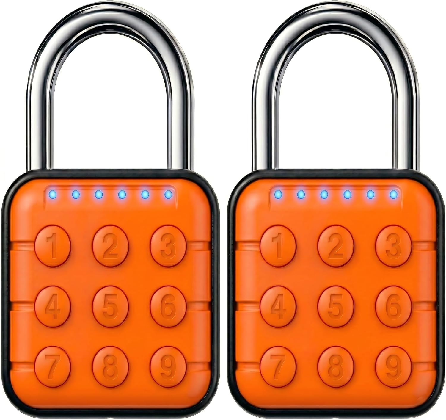 Combination Padlock – 2 Pack Combination Lock with 6-Digit Code, Digital Padlock with Keyless Entry, IP67 Waterproof Zinc Alloy Lock for Locker, Gym, Travel, Outdoor, Gate (Orange)