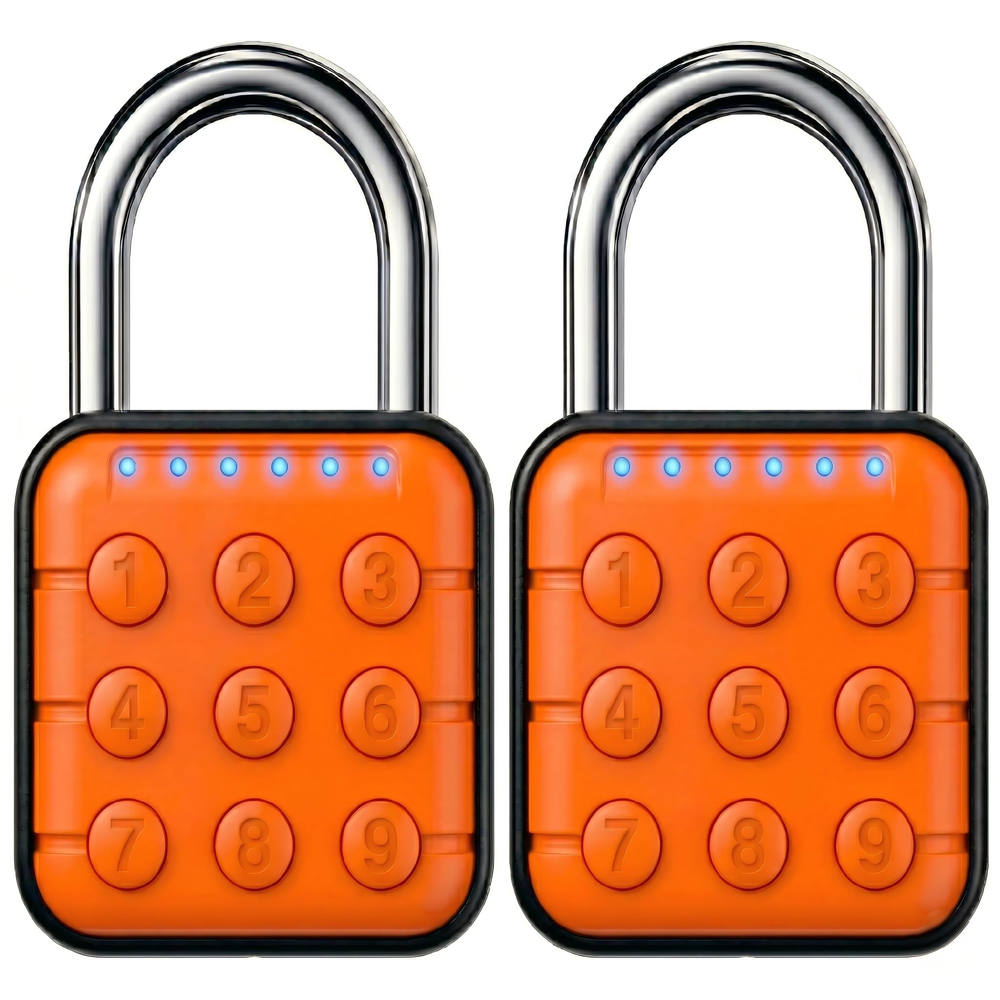 Candado de combinación, paquete de 2 candados de combinación con código de 6 dígitos, candado digital con entrada sin llave, cerradura de aleación de zinc impermeable IP67 para taquilla