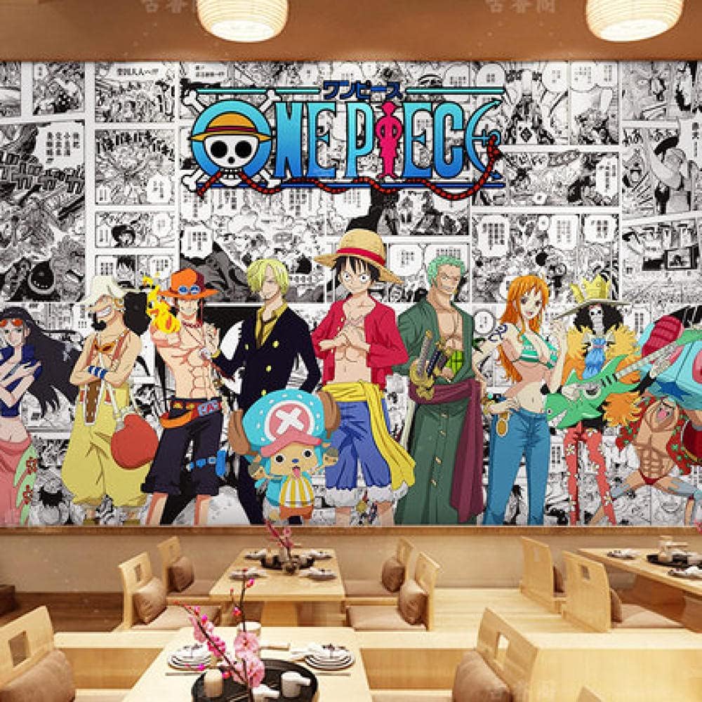 Anime Cartoon One Piece Papier Peint Luffy Thème Restaurant Fond Peinture Murale Chambre Enfants