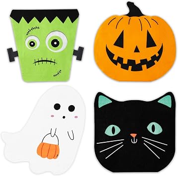 100PCS Halloween Paper Napkins, 3-Ply Disposable Ghost Pumpkin Black Cat Luncheon Napkins Spooky Dessert Dinner Hand Napkins for Party Halloween Decor, 6.5 x 6.5 Inches