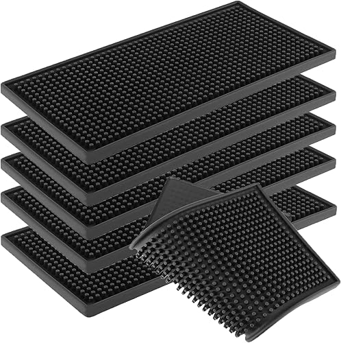 HAKZEON 6 tapetes de barra de 12 x 6 pulgadas, tapete de servicio de barra de PVC, tapete antideslizante para bar, restaurante, club, hotel, sala de