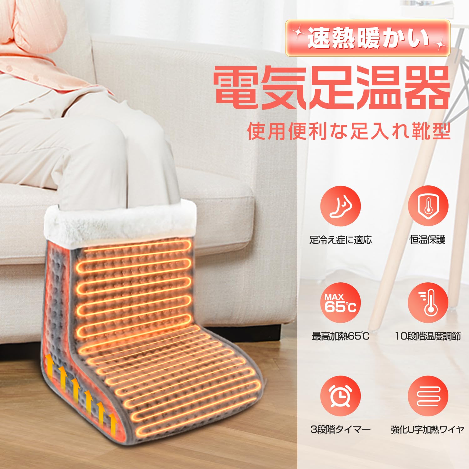 Amazon | CHICHL 足温器 フットウォーマー 電気足温器 足用ヒーター