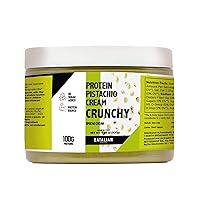Vista 13 de EATALIAN by AMZ BETTER Crema de proteína de pistacho crujiente untable 7 oz/200 gr, crema de pistacho con granos, pasta de proteínas, sabor dulce