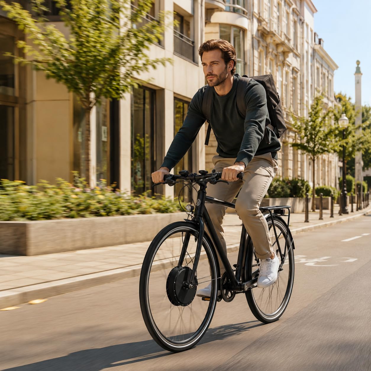 Kit Conversion Vélo Électrique 28 Pouces, Roue Avant 36V 500W avec LCD Pas | Assistance fluide à 5 niveaux, accélérateur et commandes au guidon
