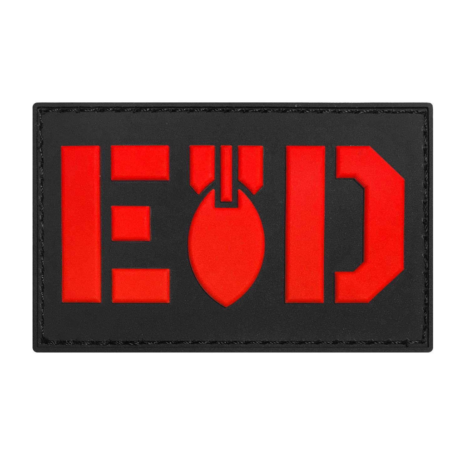 MORTHOME M Explosive Ordnance Disposal Bomb Squad Tactical Military Morale PVC Rubber Patch (Red)