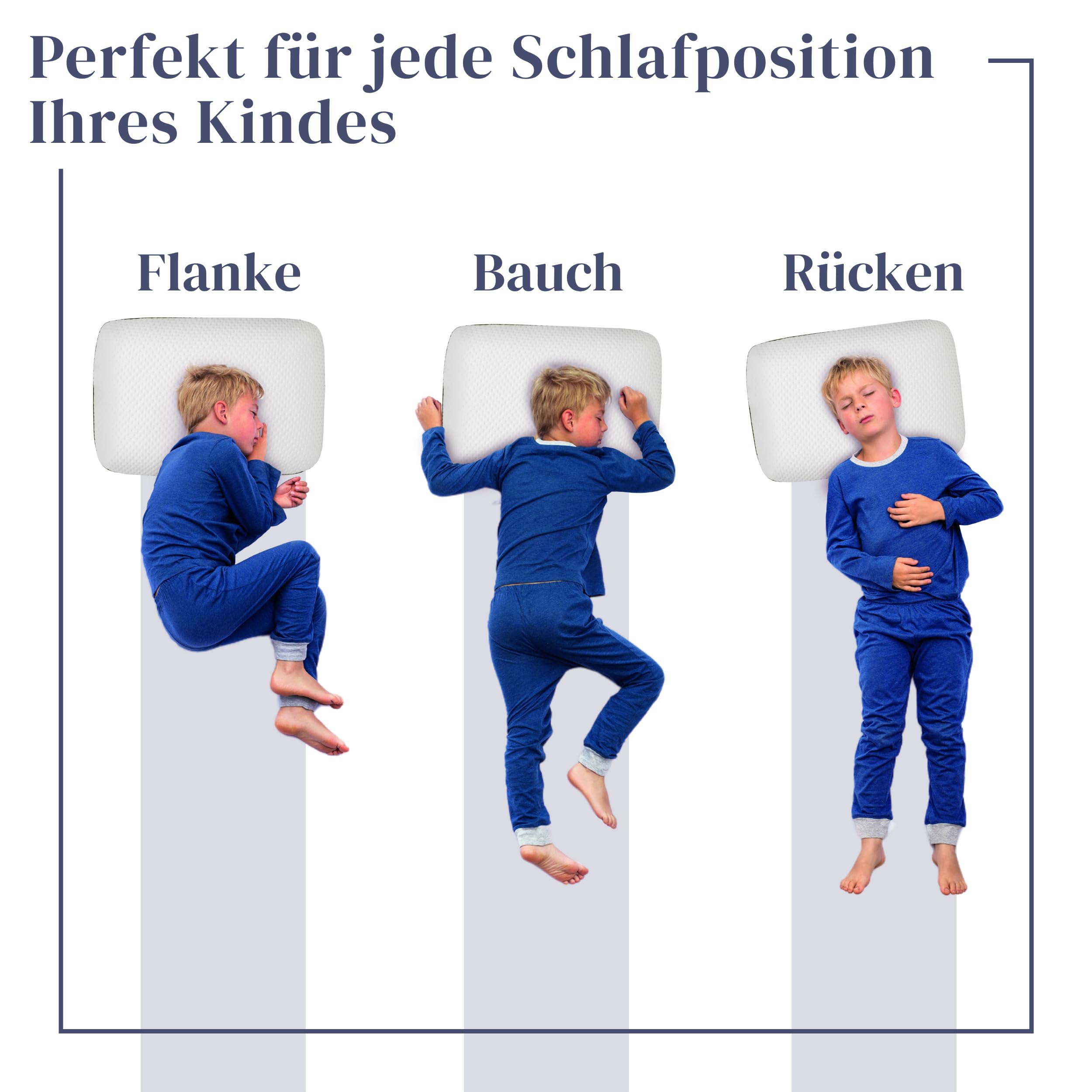 Ferò Kinderkissen 60x40x6 cm aus Tencel Hypoallergen – Für Kinder ab 2 Jahren – Komfort und Sicherheit für einen ruhigen Schlaf – Weicher und atmungsaktiver natürlicher Memory-Schaum Oeko-TEX