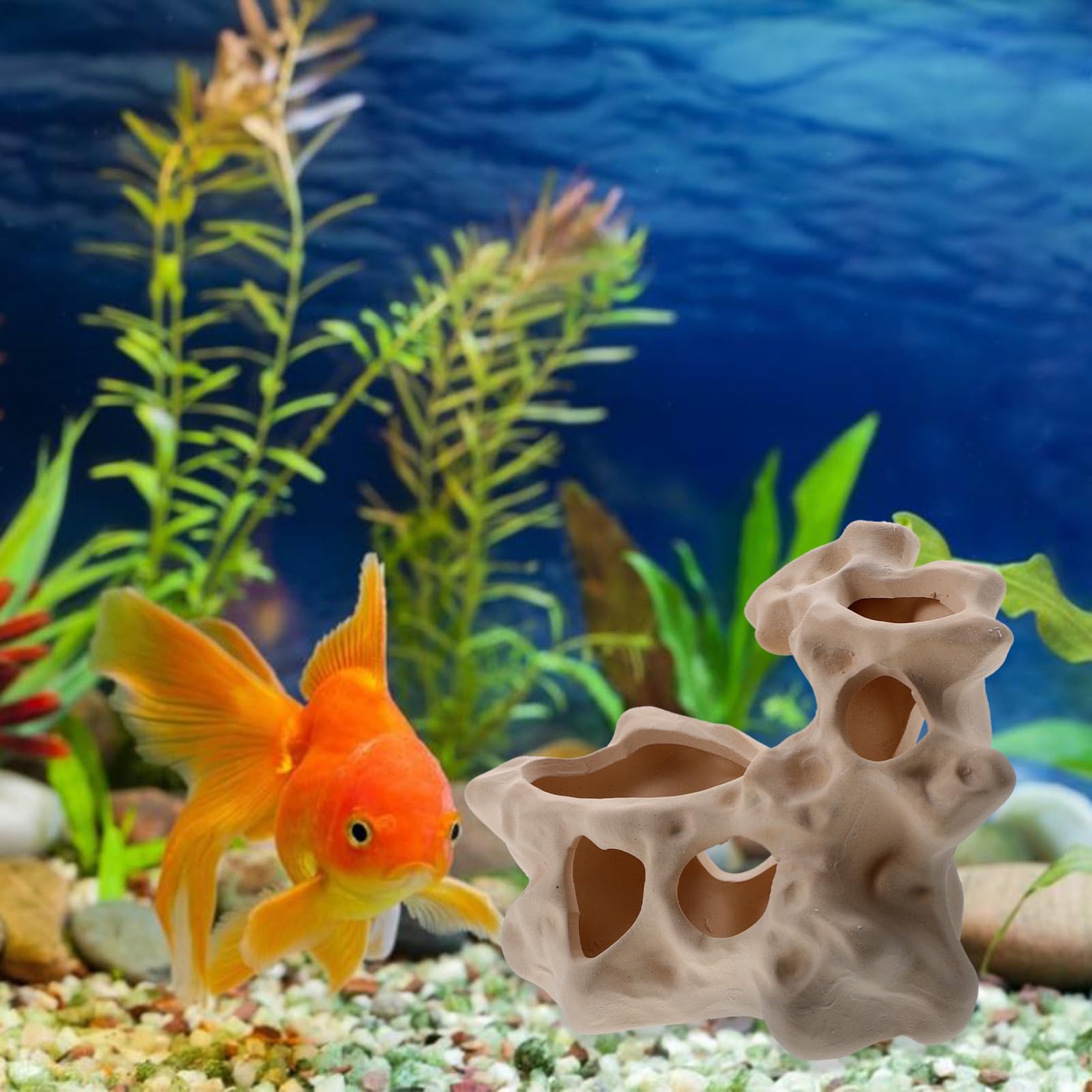 Aquarium Keramiksteinhöhle Realistisches Fischversteck aus Keramik