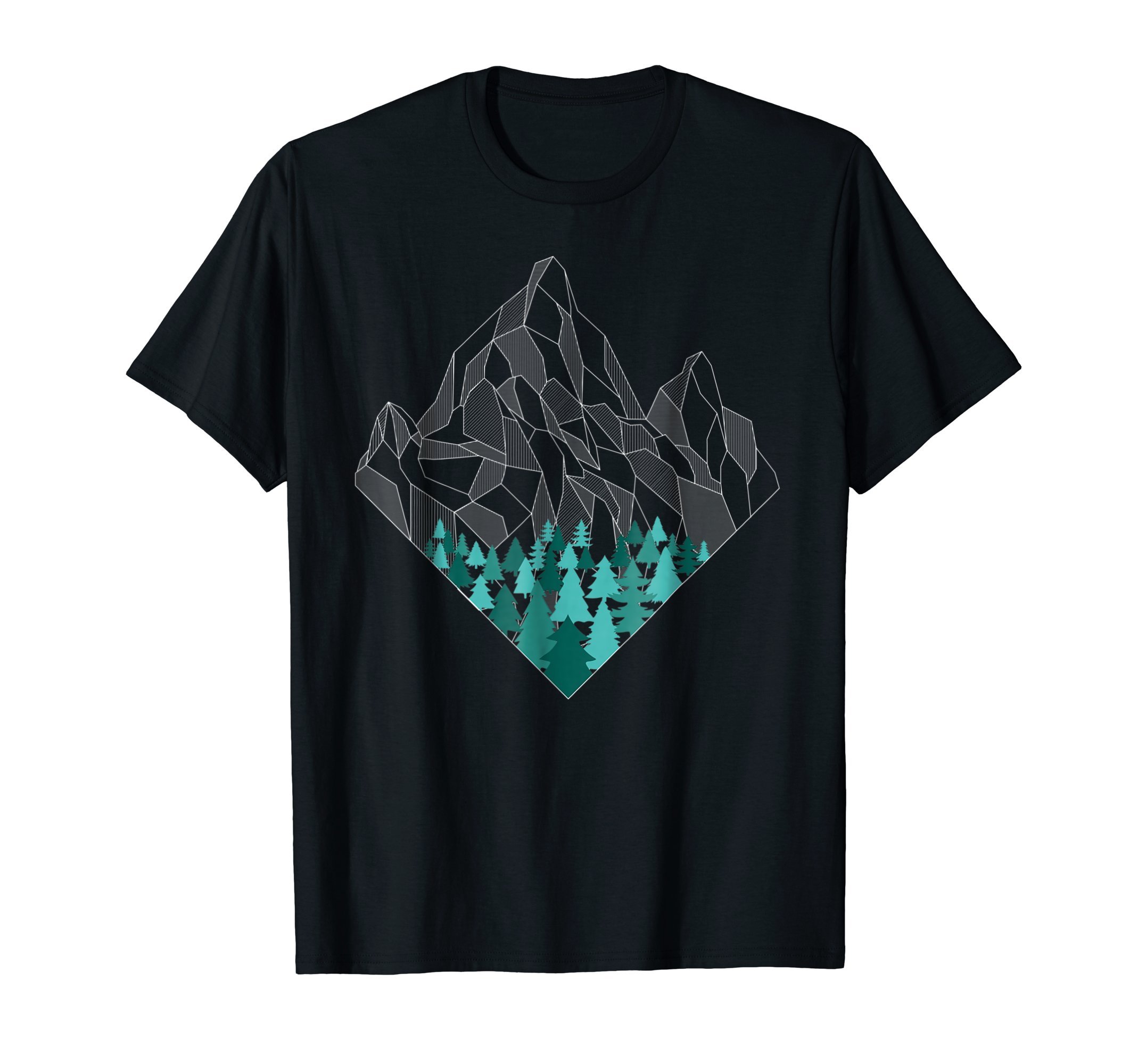 Geometric Mountain SwagMinimal Mountains Geometry Outdoor Hiking Nature T-Shirt