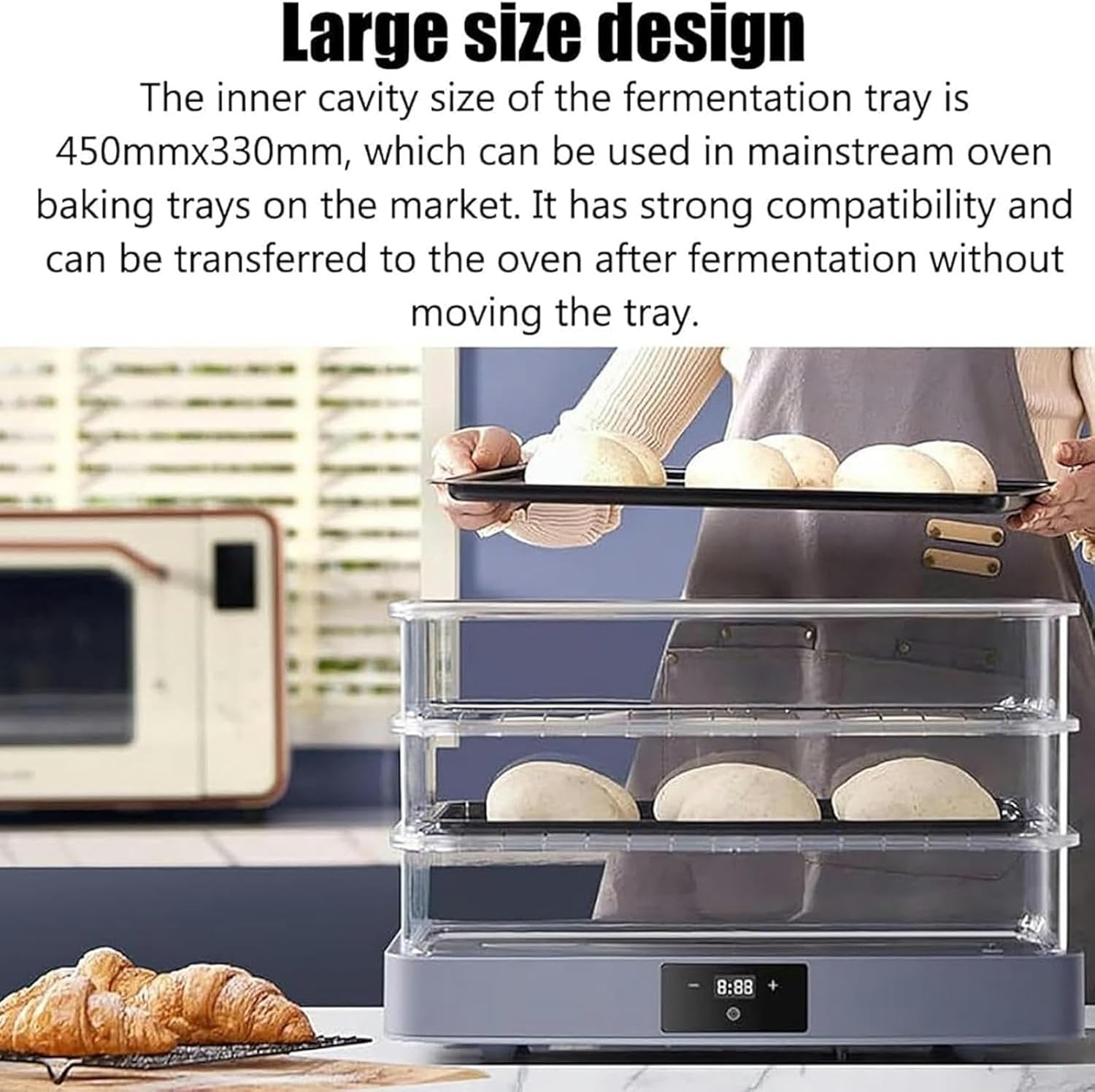 Electric Bread Dough Fermenting Machine with Adjustable Temperature and Time - 40L Bread Fermentation Box - Automatic Humidity Control and Uniform Fermentation for Home Baking