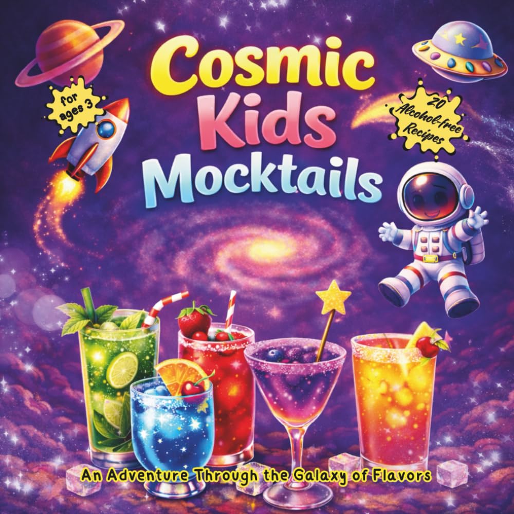 Cosmic Kids Mocktails: 20 Non-alcoholic Recipes for children, kids party drinks, Galaxy drinks, children parties, space themed drinks, Kids Cocktails, ... drinks, gift for kids, galaxy space drinks