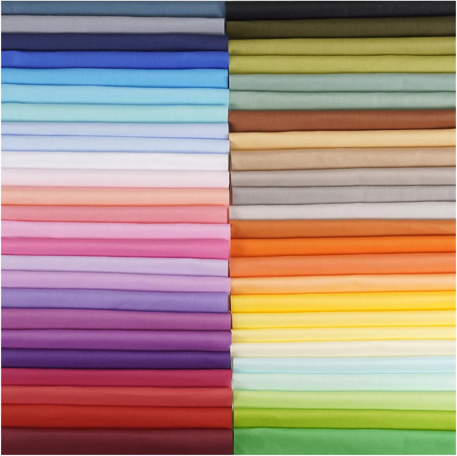 50pcs Multicolor Precut Fabric Squares 100% Cotton Fabric Bundles for DIY Quilting Sewing Patchwork Crafts (12 x 12 inches)