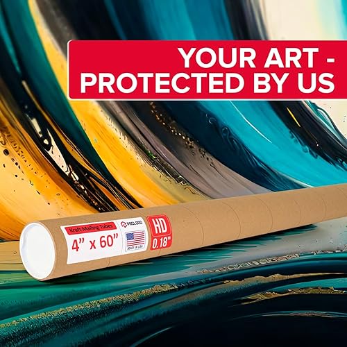 Miniatura 219 de Tubos de correo de papel kraft reforzado de 3 x 24 pulgadas, paquete de 4 tubos con 2 tapas cada uno, tubo de cartón fabricado en Estados Unidos