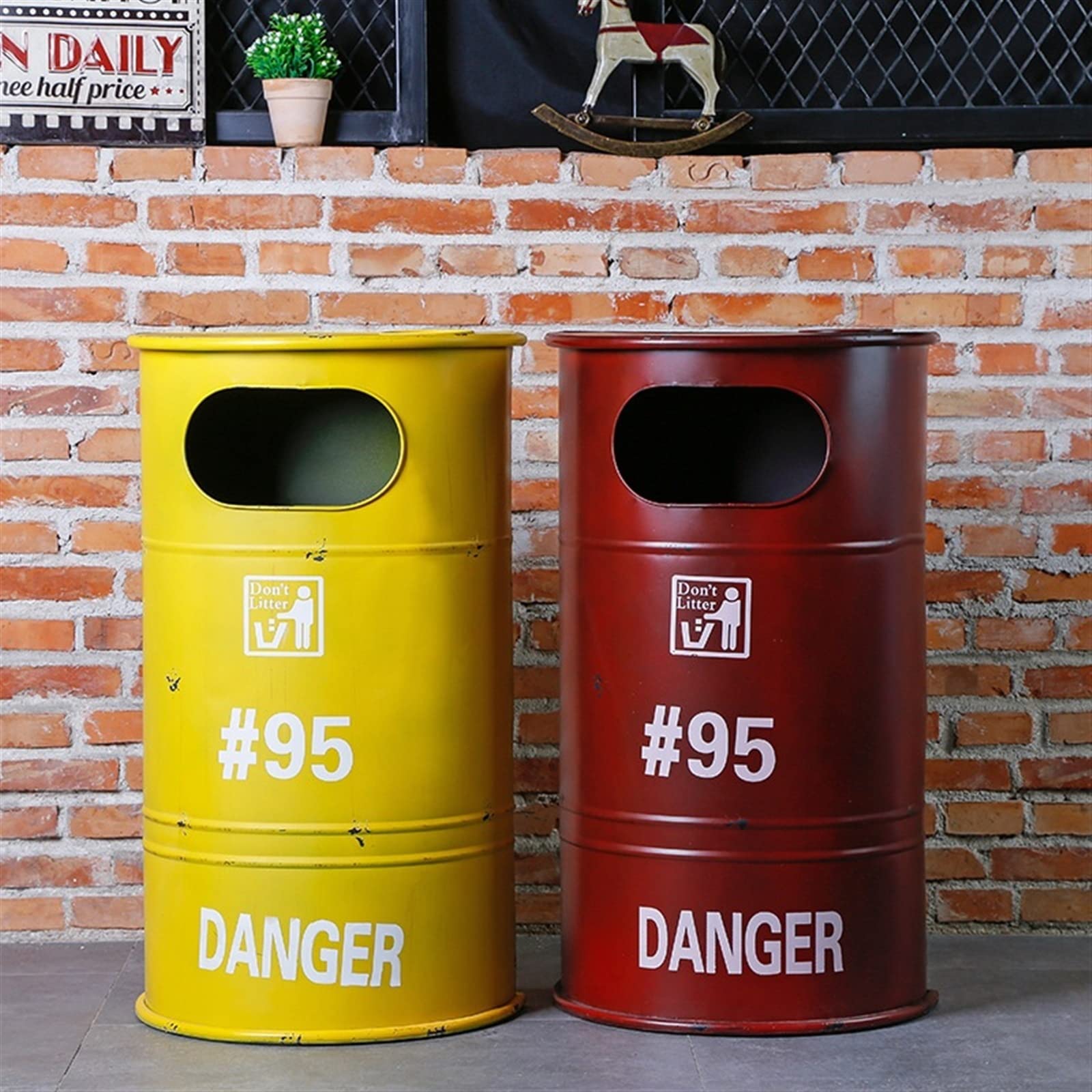 Amazon.com: Garbage can， Outdoor Garbage Can Industrial Style