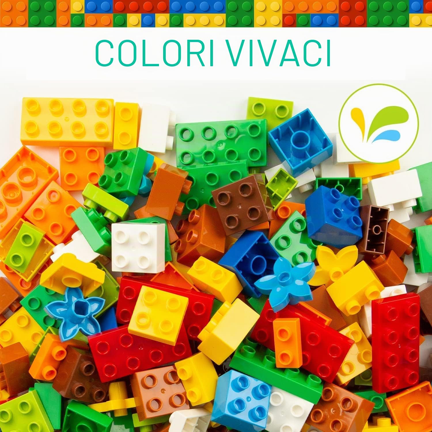 WYSWYG set di blocchi grandi, compatibile, set iniziale per scatole di blocchi, blocchi base colorati, adatto per 3-4-5 anni, 240 pezzi