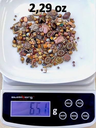 Miniatura 6 de SCARA 2,29 oz (65 g) Mezcla única de cuentas de vidrio checo para la fabricación de joyas, cuentas y surtidos de cuentas. Cuentas prensadas, gato de