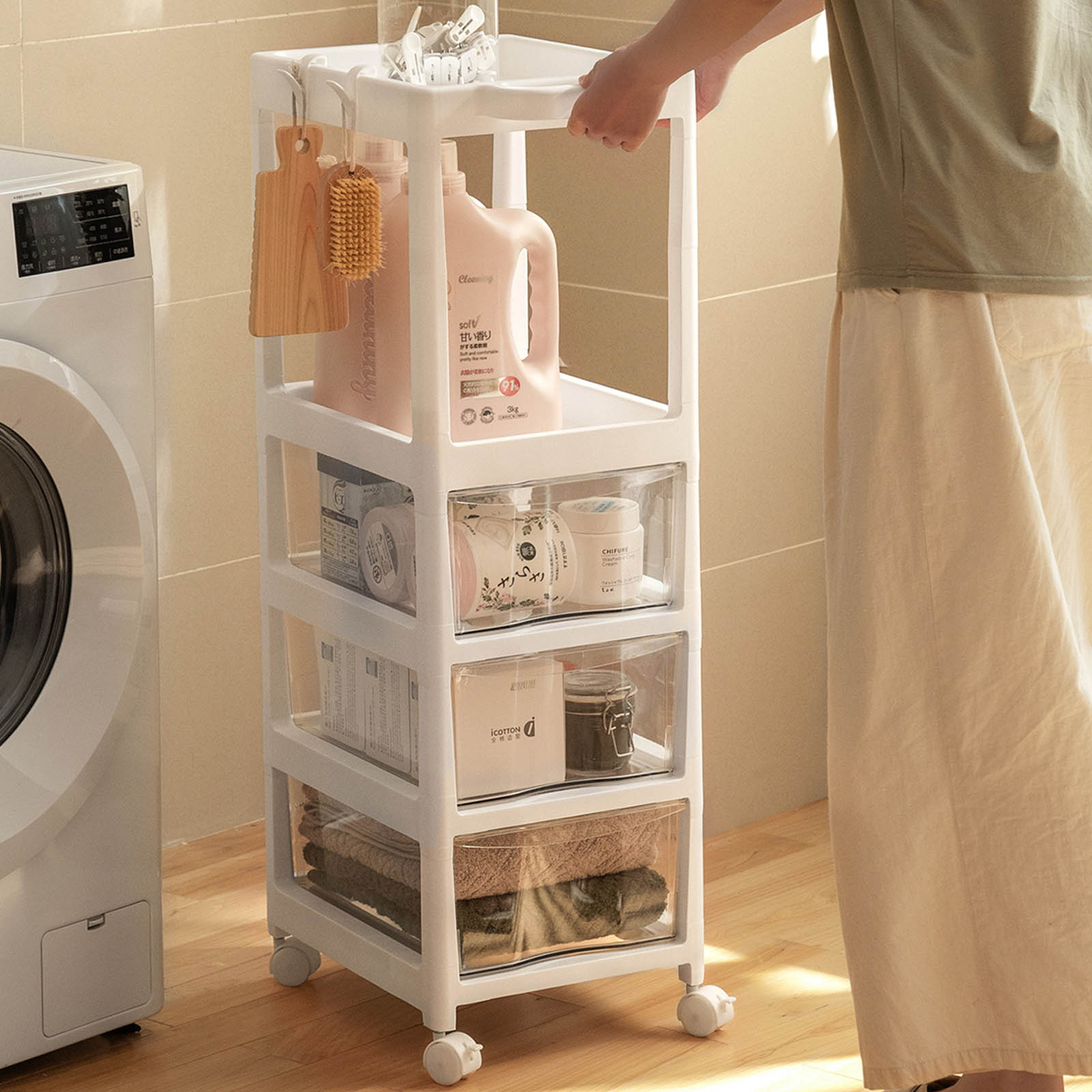 Buy LOIYERT Storage Trolley 4Tier MultiPurpose Trolley,Rolling Cart