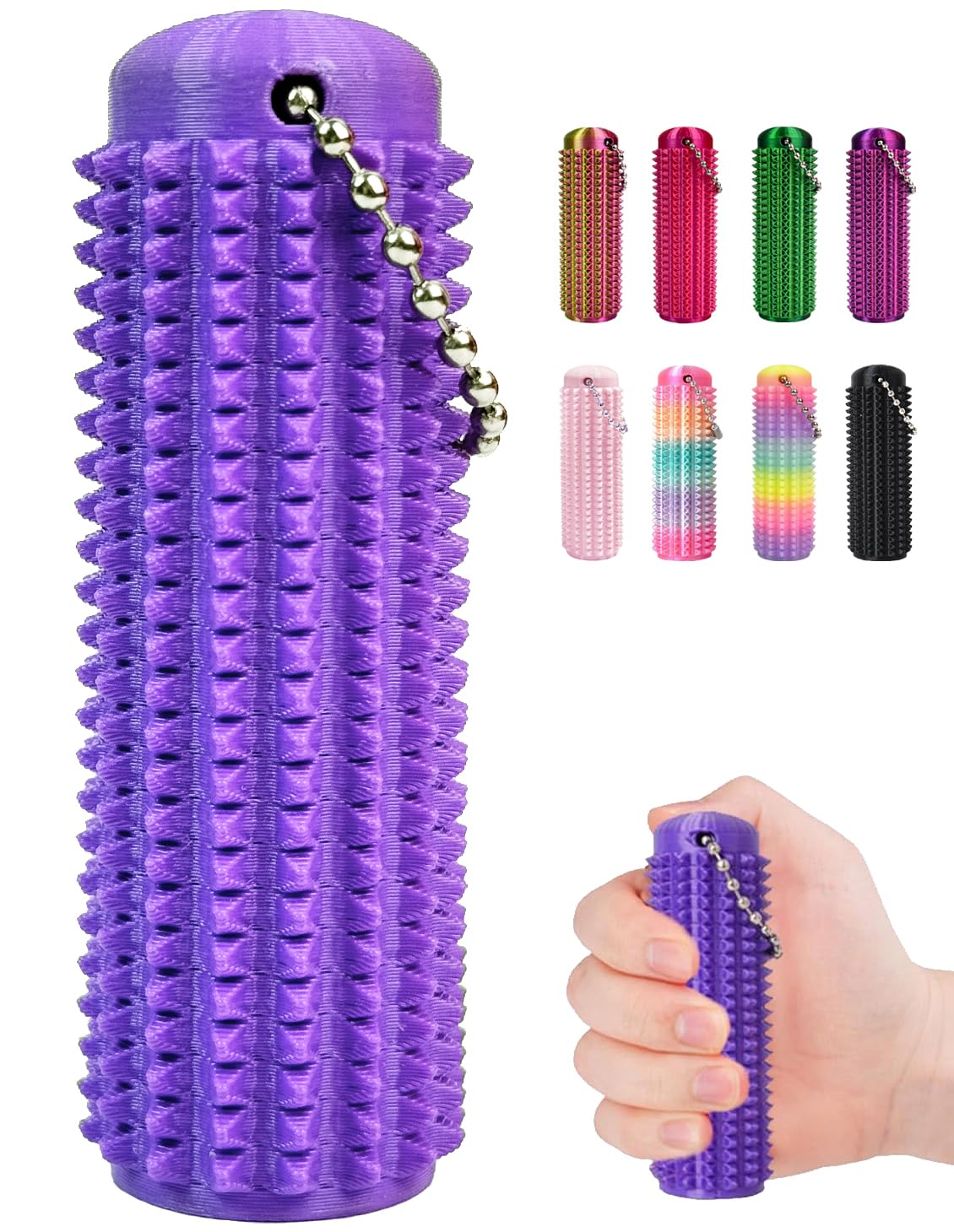 Little Ouchies Pain Fidget Toys for Adults, Spiky Sensory Anxiety Relief Stimming Tools, Pocket Stress Fidget Keychain with Spiky Texture, Pain Stim