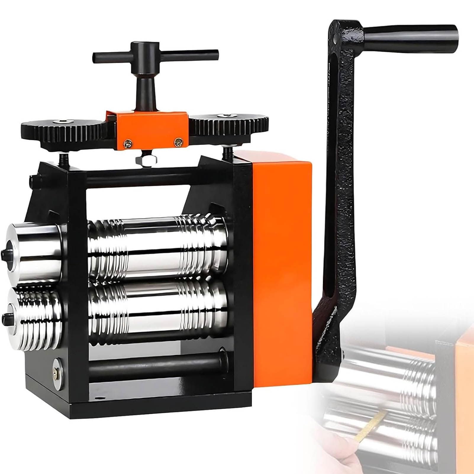 LJLYYDS Manual Jewelry Rolling Mill Machine,Wire Flat Metal Sheet Roller Tool,40mm Inner Shaft,Roll Gold Silver Brass Copper into Sheet Square Half-Round Round Wires