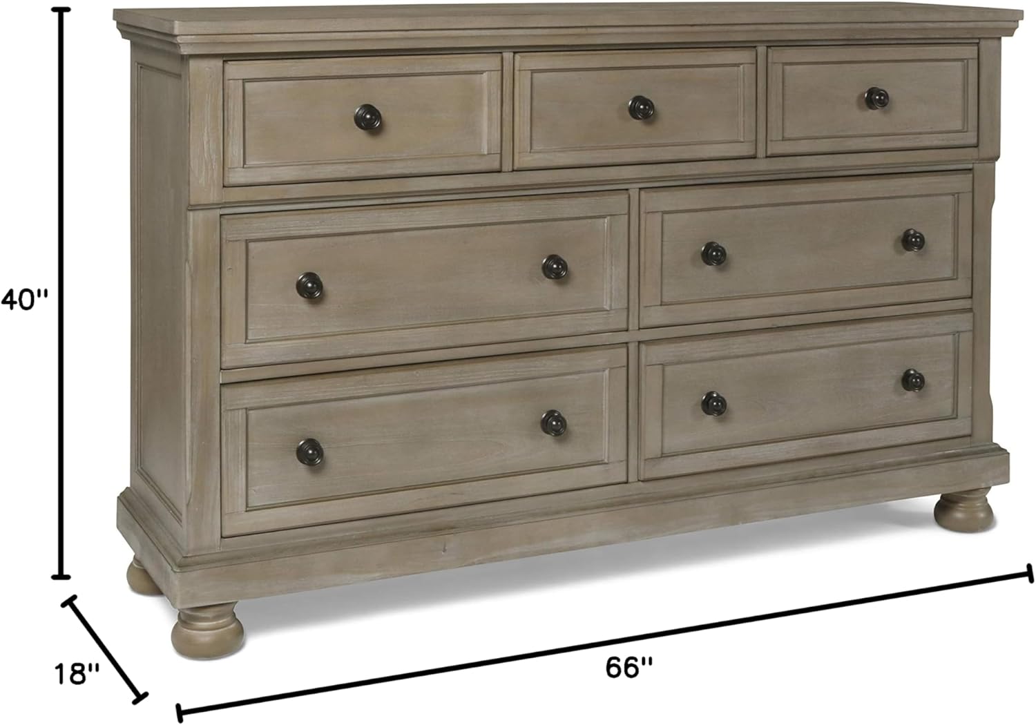 New Classic Furniture Allegra Wood Dresser, Pewter