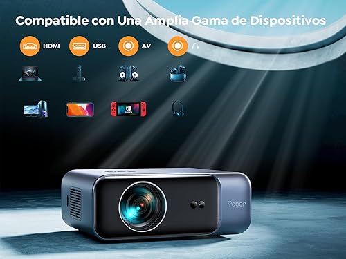 Miniatura 6 de Enfoque automático Proyector YABER Pro V9 4K con WiFi 6 y Bluetooth 5.2, 500 ANSI nativo 1080P proyector de película para exteriores, Keystone