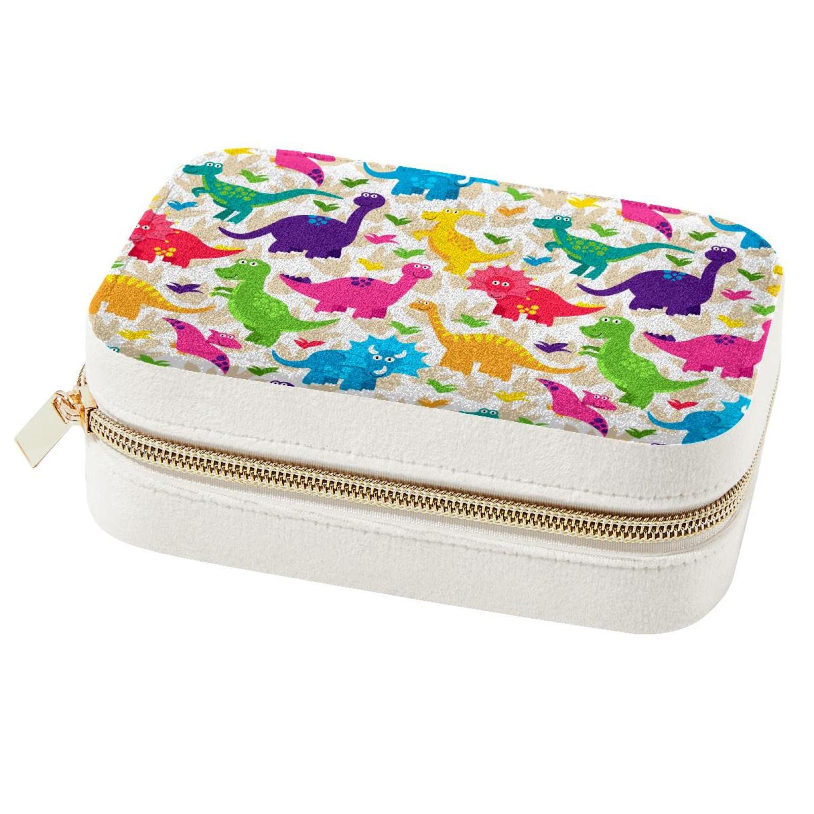 Boîte à bijoux de voyage motif dinosaure pour fille et ado tendance