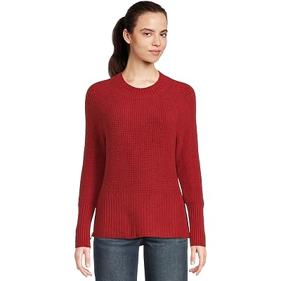 L.L.Bean Supersoft Waffle Sweater Crewneck rustic red