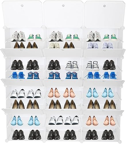 Miniatura 4 de DDOY Organizador de zapatos cajas de zapatos resistentes y transparentes apilables ahorran espacio almacenamiento de zapatos deportivos a prueba de