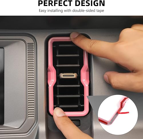 Vista 4 de para Ford Bronco - Moldura de Ventilación de Salida de Aire Acondicionado, 4 Piezas Cubierta de Anillo de Ventilación AC del Tablero de Consola