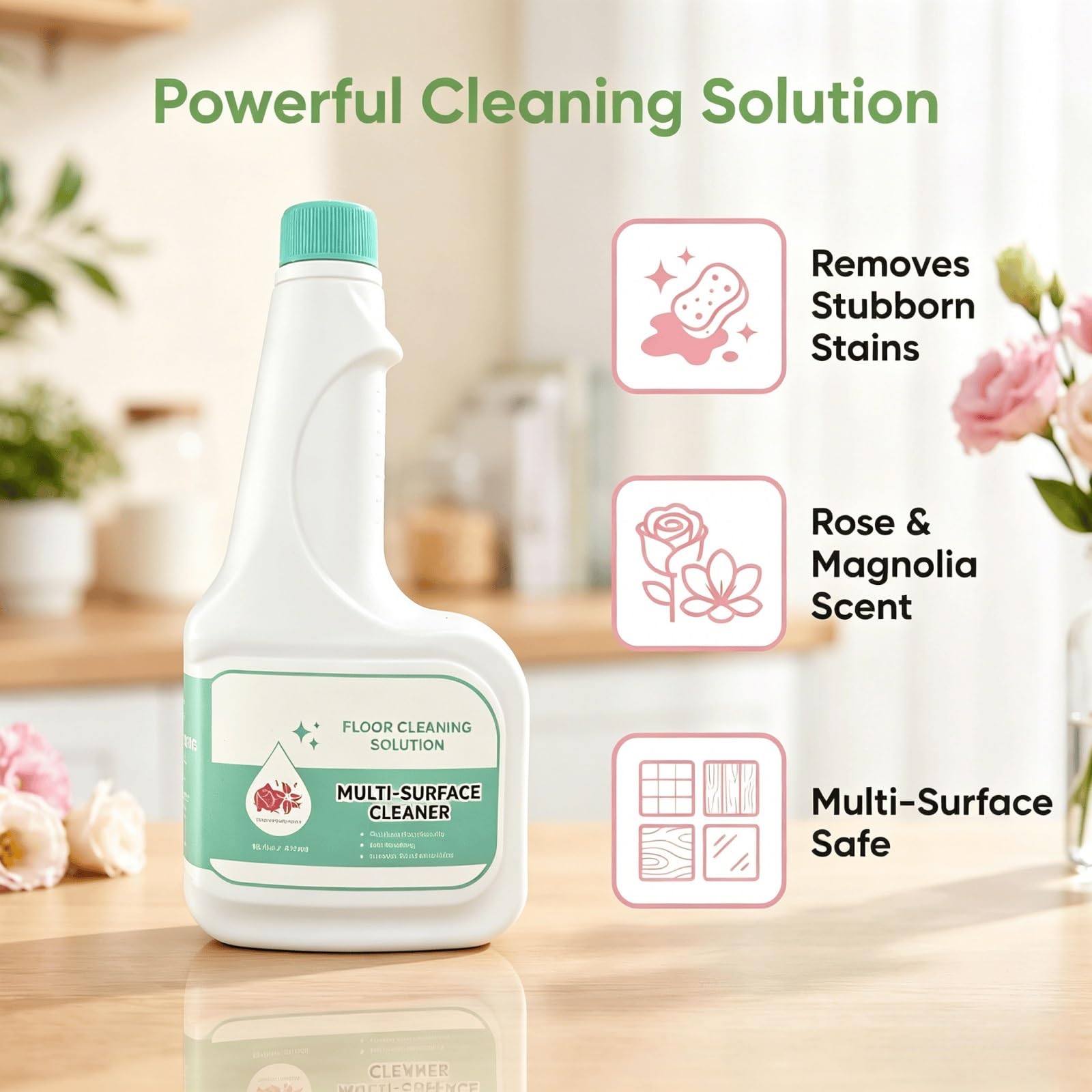Compatible con eufy Robots Aspiradores, Limpiador for Pisos Duros 473mlX5, Proporción 1:200, Aroma Rosa Magnolia, Elimina Manchas Difíciles, Baja Espuma, Seguro for Niños y Mascotas
