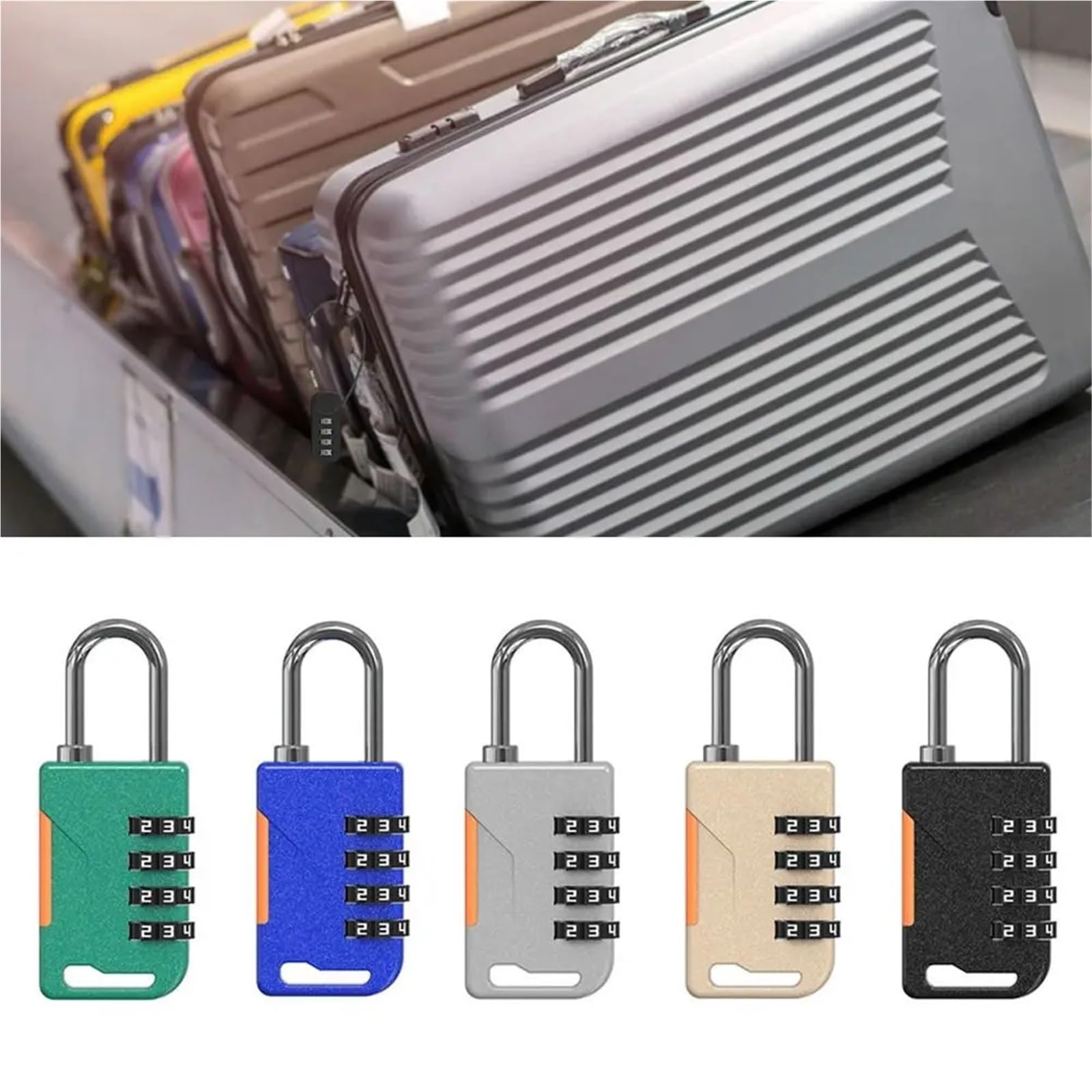 Cadenas à combinaison en alliage de zinc à 4 chiffres for sac à dos, fermeture éclair, for bagages, voyage, 1 pièce(Gold)