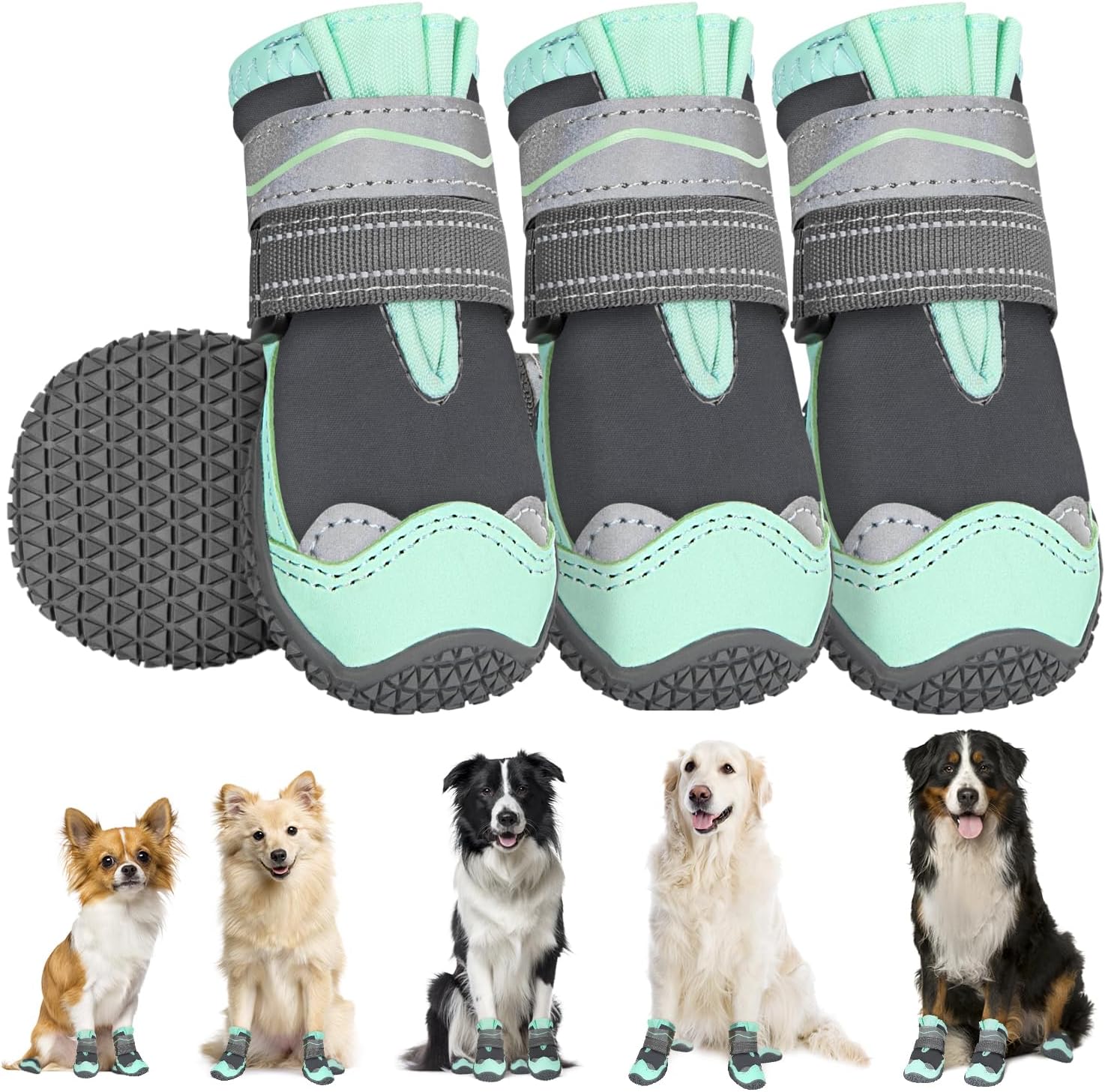 SlowTon Dog Boots for Injured Paws Waterproof, Dog Paw Protector for