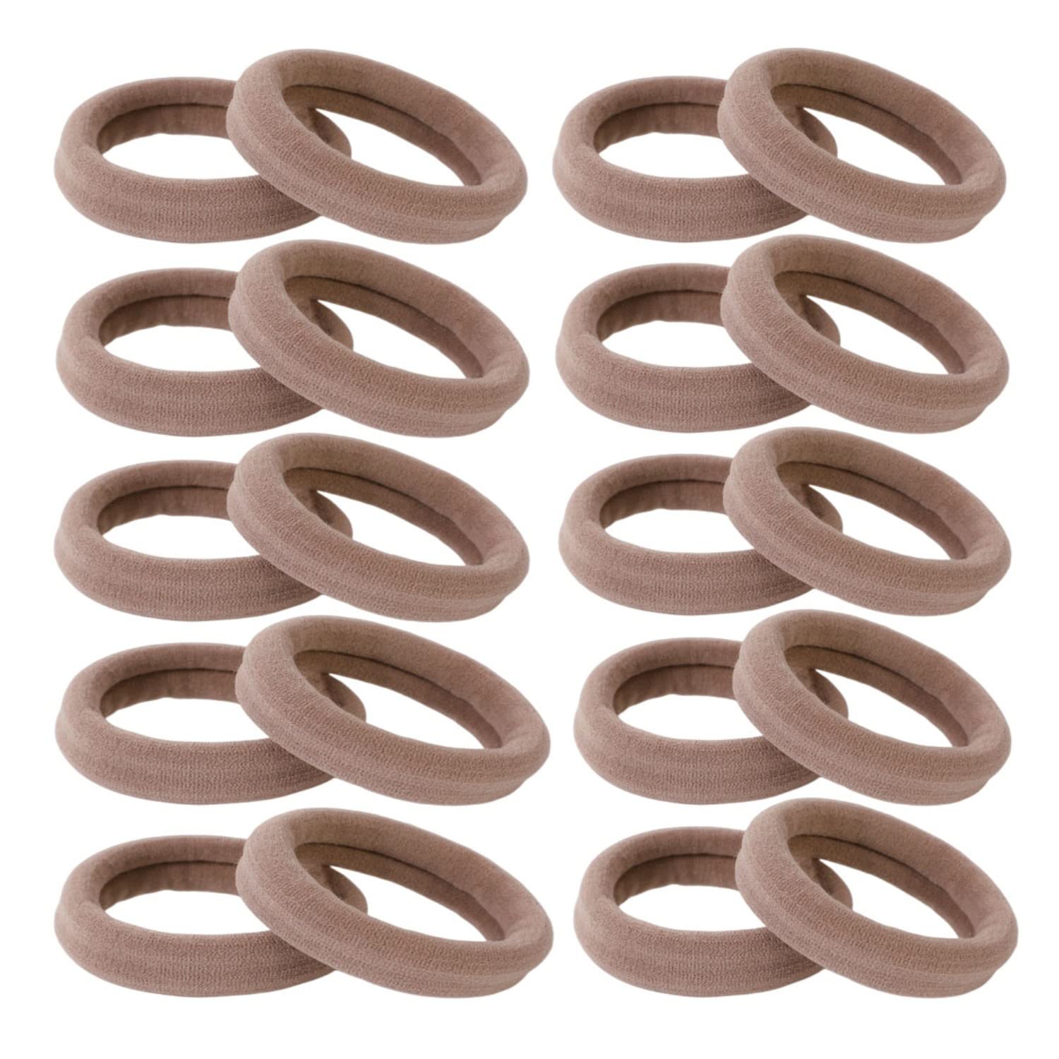 Grutyopkn 20pcs Black Hair Ties Heavy Curly Elastic Hair Ponytail Holders Solid Headbands No Seamless Cotton Hair bands women girls hair Ties