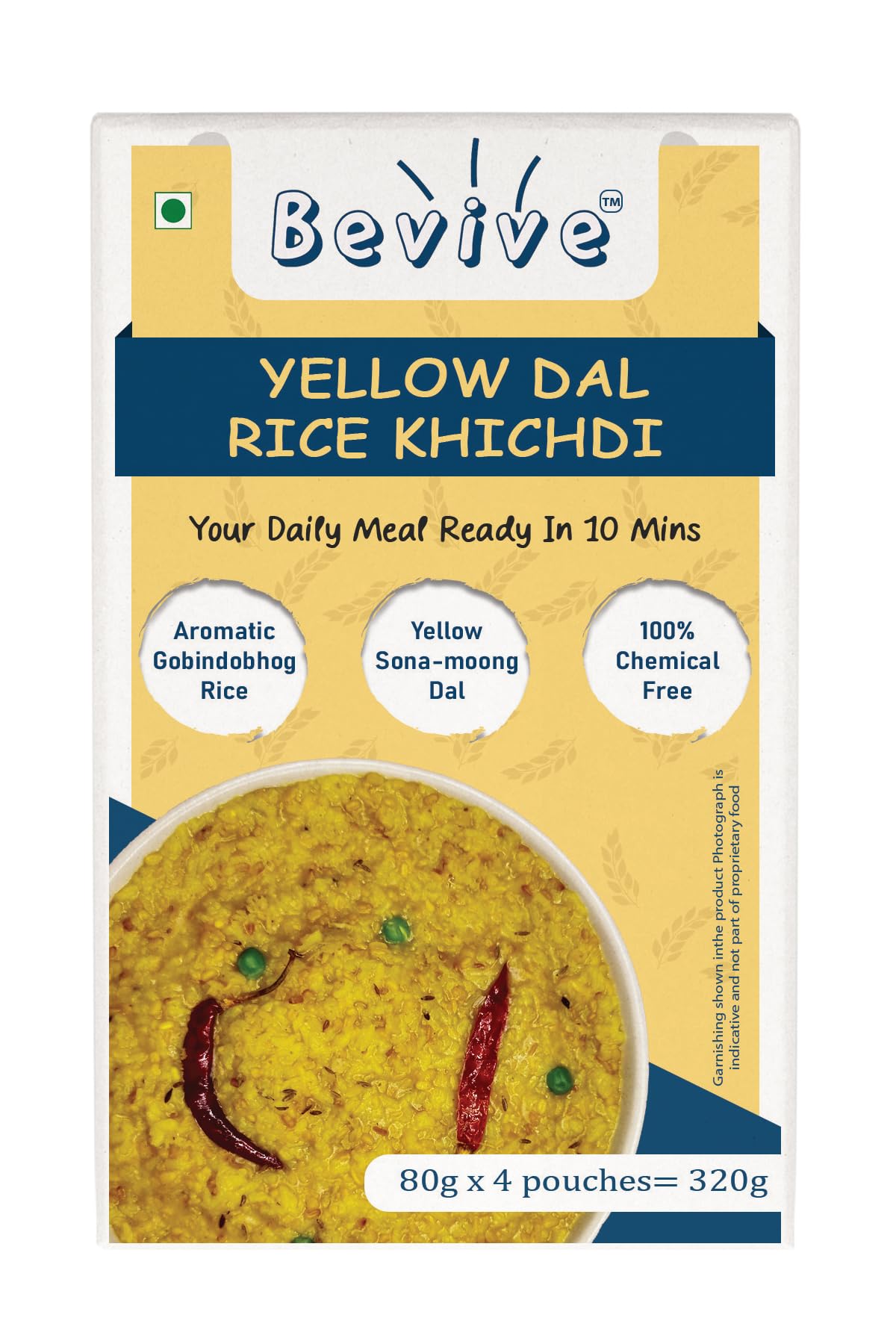 BEVIVE YellowDal Rice Khichdi In 10 Minutes-4x80g=320g