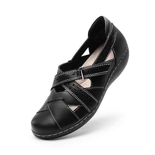 DREAM PAIRS Women's Loafers Slip On Comfortable Casual Orthopedic Walking Flats Work Shoes Closed Toe Sandals with Arch Support