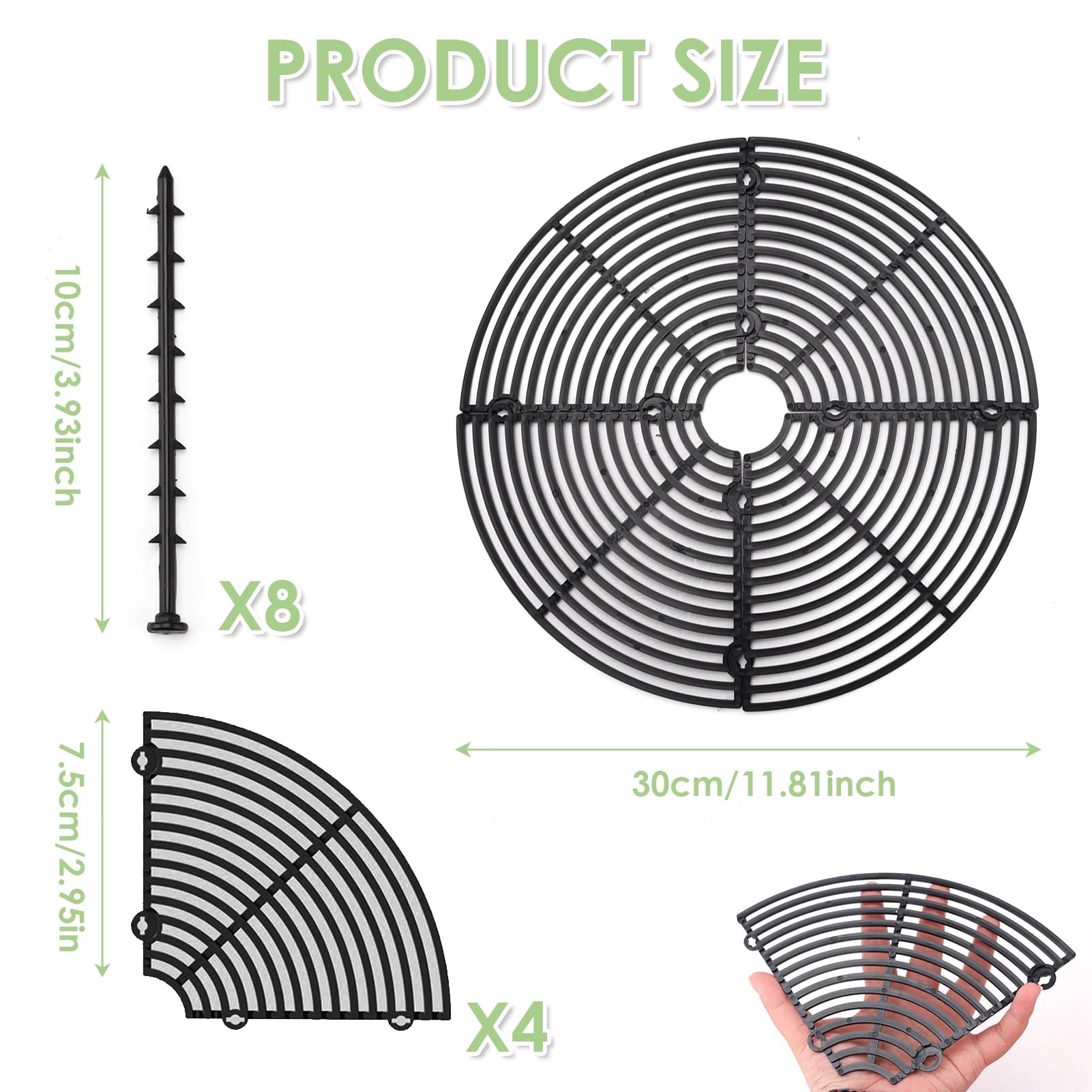Grilles de Protection de Pots de Plantes, 30 cm Couvercle pour Pot de Fleurs, Cache de Protection Plante Découpable, Contre Animaux de Compagnie, Chat, Enfants