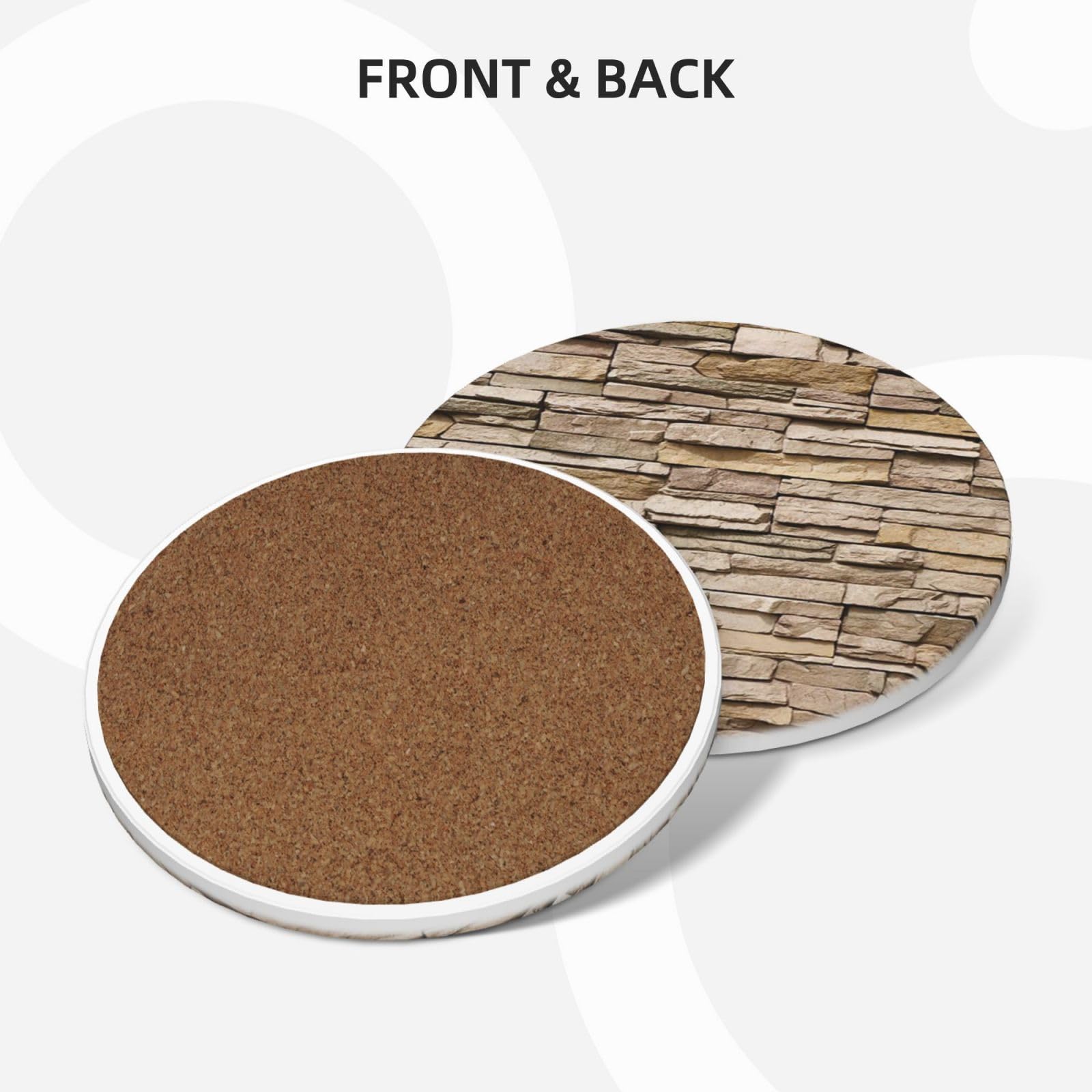 Rustic Rocks - Set di 4 sottobicchieri decorativi in ceramica con stampa a muro di mattoni