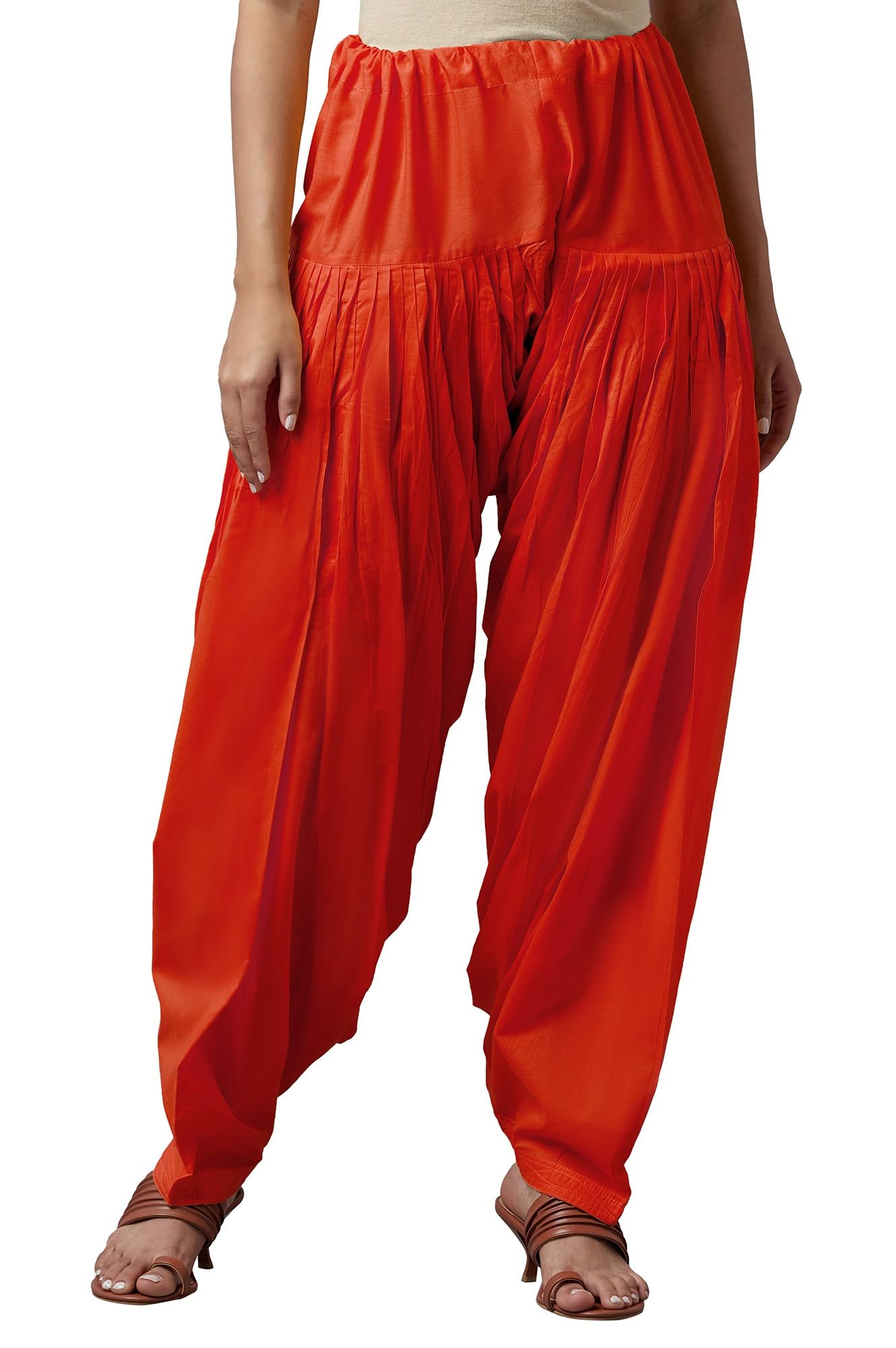 aurelia Women's Cotton Regular Fit Patiala Pant (Crk60025-00361_Orange_Fs), Red, Free Size-picture-40