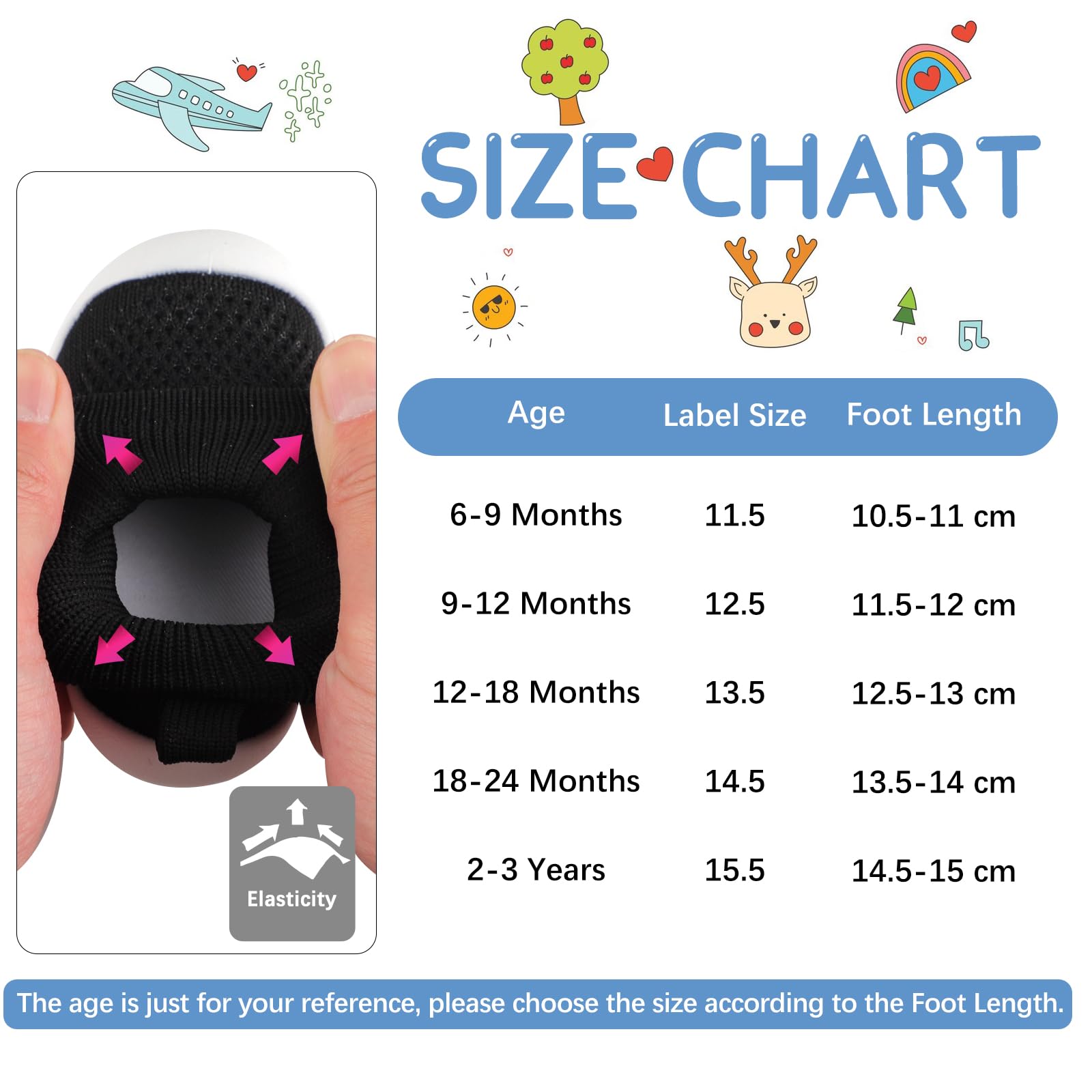 MK MATT KEELY Baby Shoes Boys Girls Sock Shoes Toddlers Pre Walkers First Walking Shoes with Anti Slip Rubber Sole — view 3