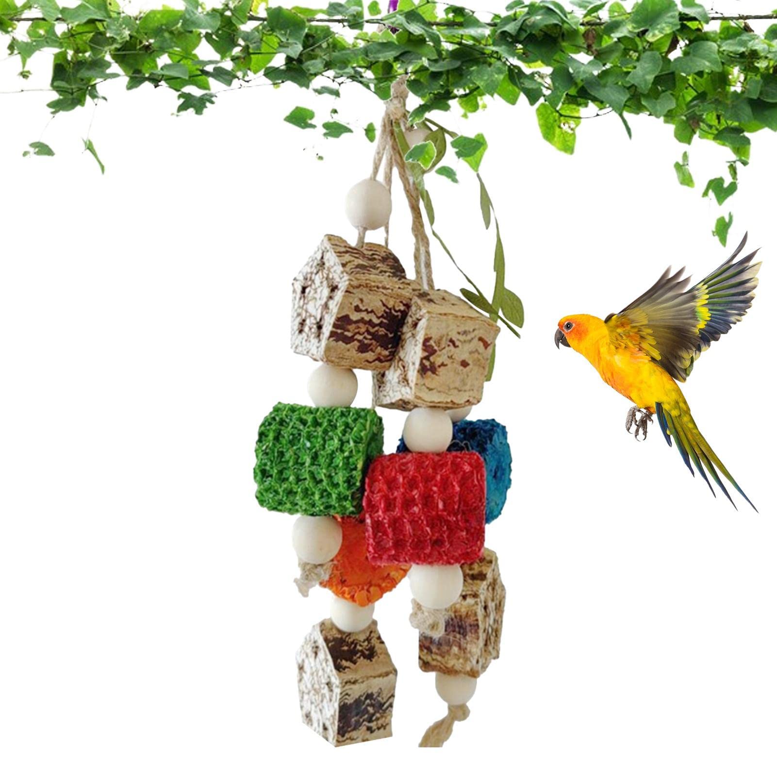 Rianpesn Carambola Corn Cob Bird Chew Toys | Parrot Foraging Shredder Toys Shred Hangings Foraging Toys - Chewing Toys For Small Parakeet Cockatiel Conures Finches Budgie Macaws Love Birds