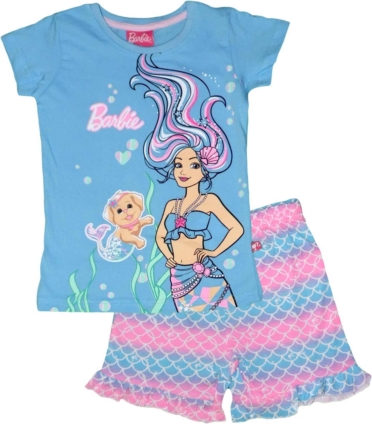 Barbie Girls Pajama Set (4 Years, Blue)